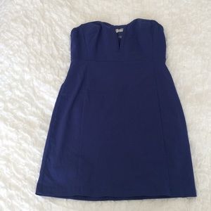 Cope strapless mini dress royal blue